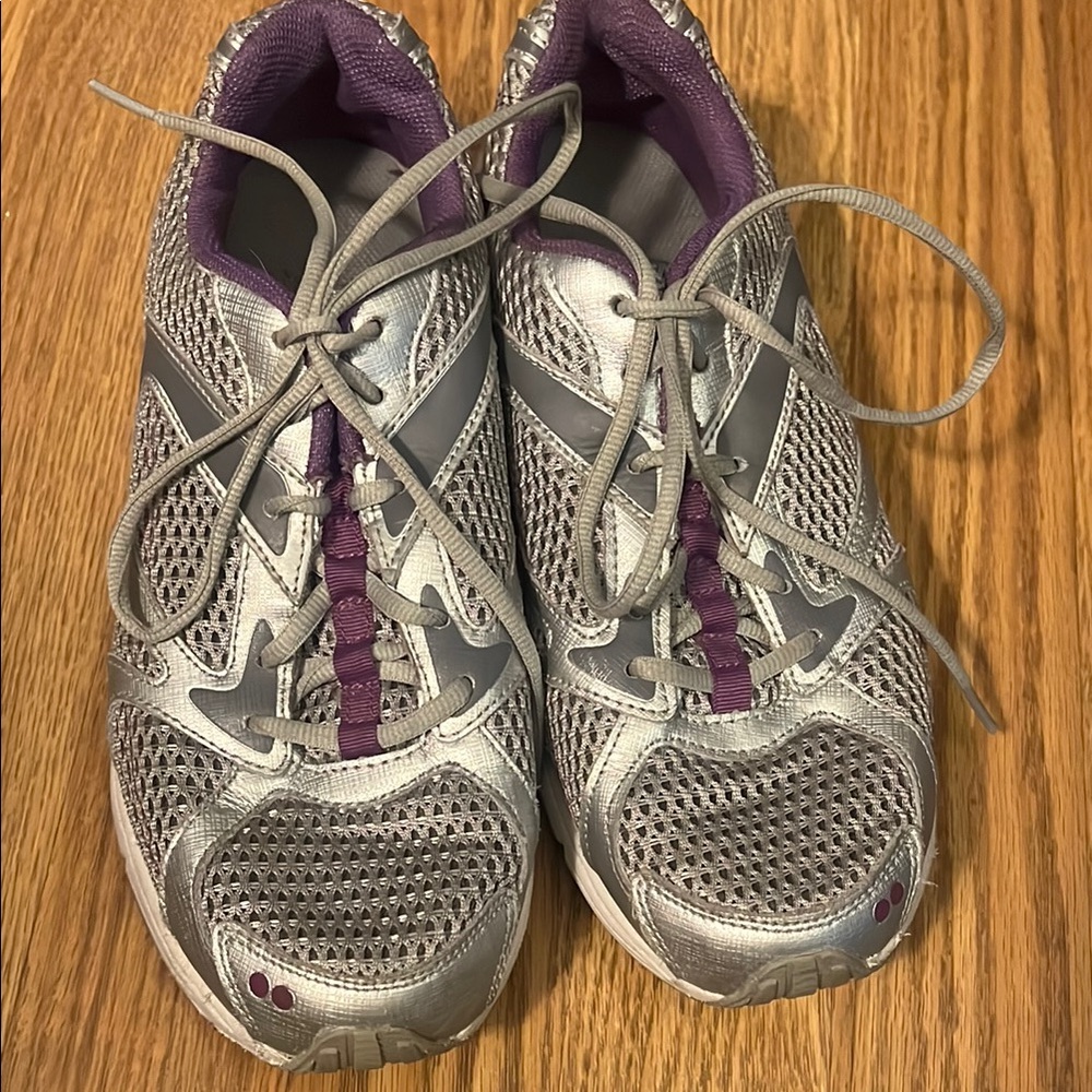 Women's Silver and Purple Athletic Shoes